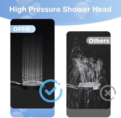 OFFO Filtered Shower Head with Hose, 20 Stage Shower Head with Filters with 60" Shower Hose, 4” Face High Pressure 6-Mode to Remove Chlorine, Matte Black - Image 3