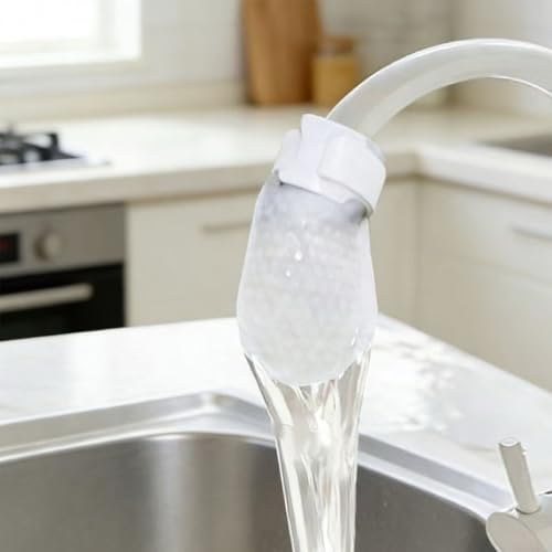 Sink Faucet Filter Sponge with Splash Guard & Adjustable Straps Water Filter Sponge for Clean Water in Camping Trips - Image 2