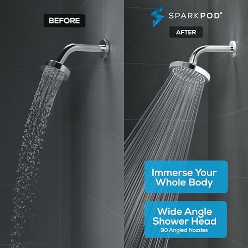 SparkPod Rain Shower Head, 6 Inch Round, Luxury Polished Chrome Finish - Image 2