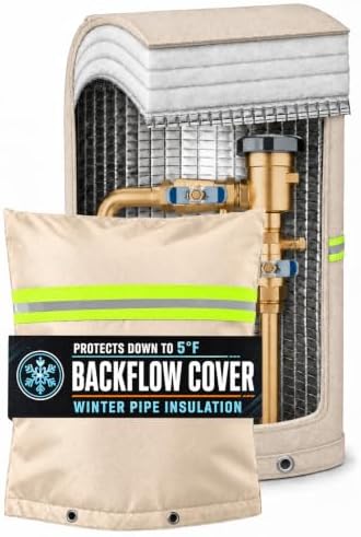 Insulated Backflow Preventer Cover Freeze Protection,34" W x 24" H,Beige by Unknown