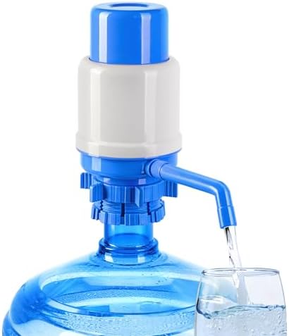 HotFrost Manual Water Pump for 5 Gallon Jug & Bottle – Non-Electric 5 Gallon Water Dispenser, Universal Hand Pump with 3 Adjustable Tubes, 53mm Screw Top Adapter, Spout Cap & Cleaning Brush, BPA-Free by HotFrost