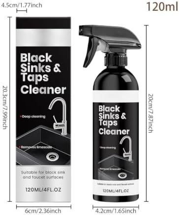 Kitchen Sink Cleaner, Black Faucet Hard Water Remover, 120ml - Image 5