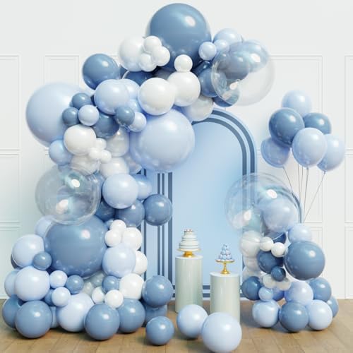 Dusty Blue Balloon Arch Kit,129Pcs Light Blue Balloons by Myafqsj