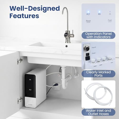 COSTWAY Alkaline PH+ RO Water Filter, 800 GPD Tankless Under-Sink RO System - Image 4