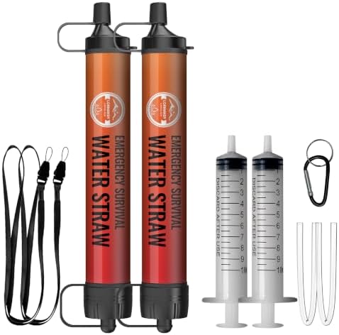 Water Filter Straw, Personal Water Filtration System(2PCS) by Lormandy
