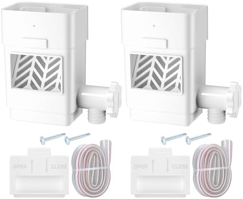 Upgraded Rain Barrel Diverter Kit 2Pack for 2x3 or 3x4inch Downspouts White by WADEOmakeyourlifebetter