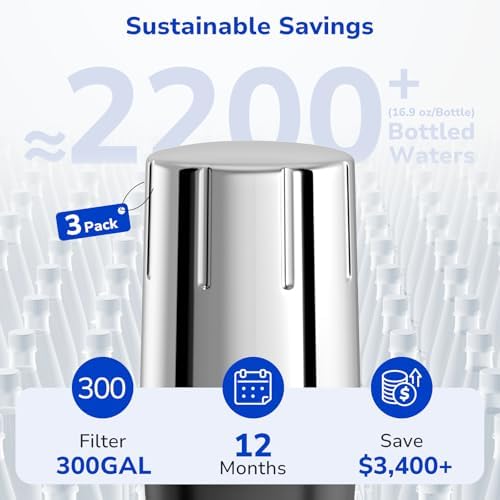 Fil-Fresh Faucet Water Filter for Brita® Filter Replacement, Chrome, 3 Pack - Image 6