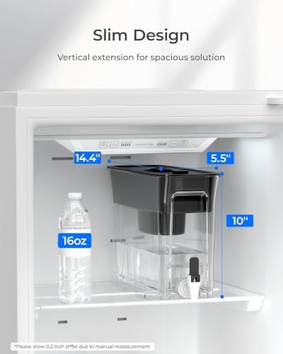 Waterdrop WFD-40L-L Water Filter Dispenser with 3 Filters, 35-Cup Large Capacity, 200-Gallon Long-Life, Faster Filtration, Reduces Chlorine, PFOA/PFOS and More, BPA Free, Black - Image 2