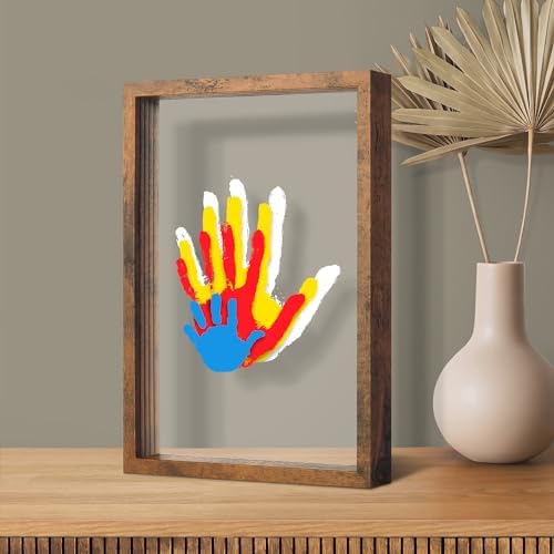 Family Handprint Kit for 4, Hand Print Keepsake Frame DIY Craft Gift by Omrhvi