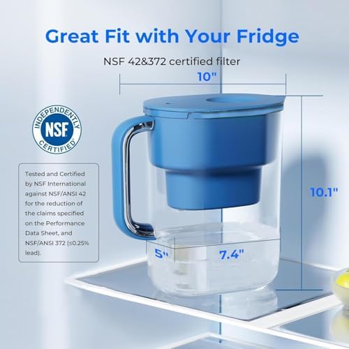Waterdrop PT-07C Water Filter Pitcher, 10-Cup, NSF Certified, Classic Blue - Image 3