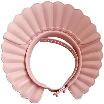 Safe Shampoo Shower Bathing Protection Bath Cap Soft Adjustable Visor Hat for Toddler, Baby, Kids, Children … (Pink Lotus) by HOOYEE