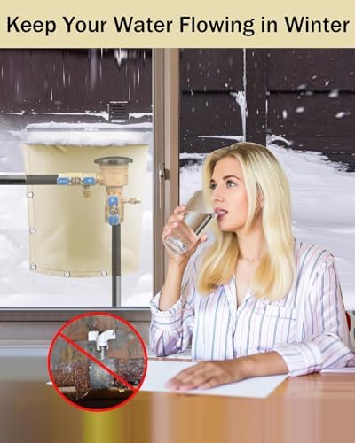 Backflow Preventer Pipe Insulation Cover (5°F), POROLIR 20"X16" Thicker Pressure Vacuum Breaker Cover, Water Well Pump Sprinkler Valve Cover for Winter Freeze Protection, Khaki - Image 6