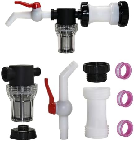 IBC Tote Water Tank Fittings, IBC Tote Hose Adapter with extension Bulkhead Fitting, inline filter, Garden Hose Adapter and PTFE Tapes for Water Barrel, Water Tanks, Rain Barrels, Tubs,Garden Barrels by Unknown