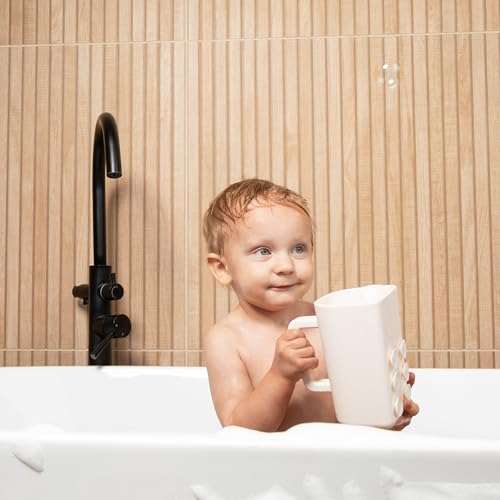 Rinzee® Baby Bath Rinse Cup with Suctions – Soft Silicone Shampoo Rinser for Kids – BPA‑Free, Drains Upside Down, Sticks to Tiles. Patent Pending - Image 3