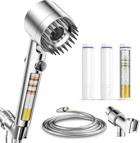 Filtered Shower Head with Handheld,High Pressure Shower Heads with Filters (Polished Chrome) by Sipaote