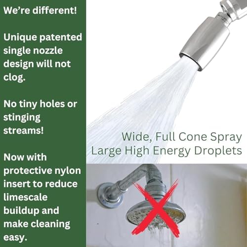 High Sierra® - CLASSIC™ Solid Lead-Free Metal 1.8 GPM Award Winning. Low Flow Shower Head. Patented Nozzle Never Clogs - Brushed Gold Finish - Image 2