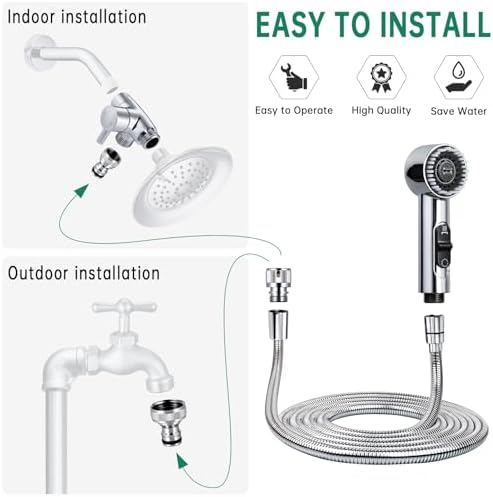 3 Mode Dog Shower Attachment with 3/4" GHT & 1/2" NPT Adapter - Image 6