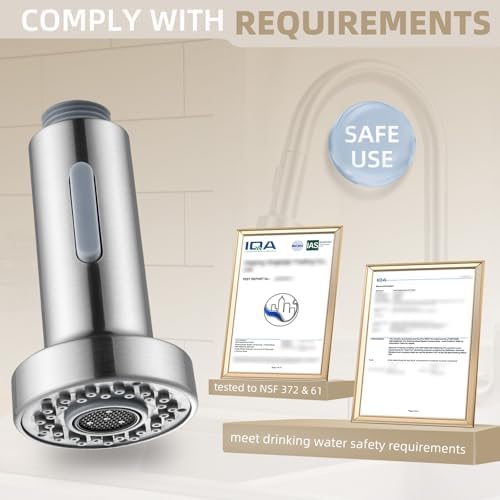 Angle Simple Kitchen Faucet Head Replacement, Sink Sprayer, Brushed Nickel - Image 7