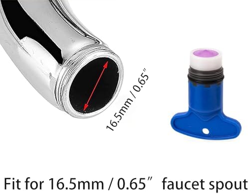 1 Set 16.5mm Faucet Filter Restrictor Faucet Aerator Wrench Restrictor Replacement Parts for Bathroom or Kitchen (1×Aerator Key, 5×Tap Aerators) - Image 4
