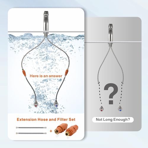 RULIA, Water Filter Pieces, Impurity Filter Attachment, Household Water Pre Filtration with Extension Hose, Reusable Sink Water Filter, 2 Piece, RB2029 - Image 3
