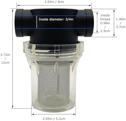 3/4" Female NPT in-Line Strainer with 40 mesh Stainless Steel Filter Screen (Pack of 2) - Image 2