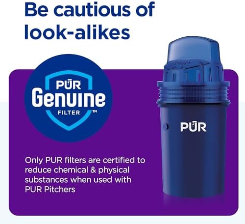 PUR 7-Cup Water Pitcher, 1 Genuine Filter, Cleaner, Great-Tasting Water, Dishwasher Safe, Powerful, Faster Filtration, LockFit Cap Design - Blush (Pack of 2) - Image 5