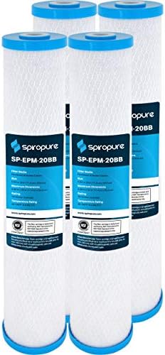 SpiroPure SP-EPM-20BB Carbon Block Water Filter EPM-20BB CB-45-2010, 4 Pack by SpiroPure