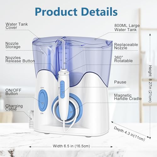 H2ofloss Countertop Water Flosser for Teeth, Oral Irrigator for Family Care - Image 5