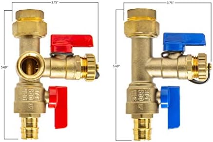 3/4 inch Expansion PEX Tankless Water Heater Isolation Valve Kit(Not Crimp PEX), with Pressure Relief Valve, FNPT x Expansion PEX A, 3/4'' Service Valve for Rheem, Rinai, Navien - Image 3