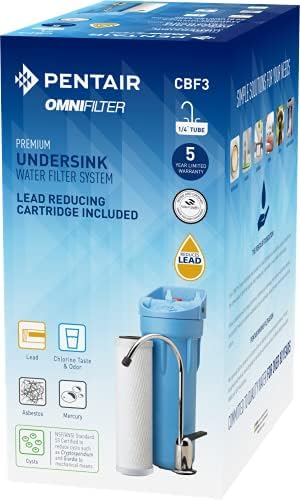 Pentair OMNIFilter CBF3 Water Filtration System, 10" Premium Single-Stage Undersink Filter System, NSF Certified to Reduce PFOA/PFOS, Includes Housing, CB3 Carbon Cartridge and All Hardware - Image 3