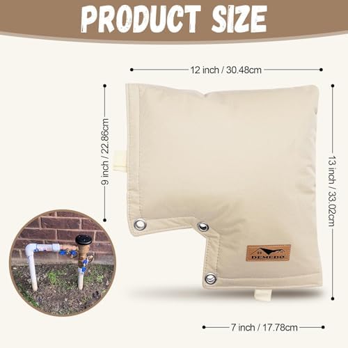 Backflow Preventer Cover, Backflow Pressure Vacuum Breaker Covers for Winter, Insulated Cover Pouch for Irrigation Sprinkler Backflow Valve, Outdoor Faucet Covers for Snow or Sun Exposure – Beige - Image 2