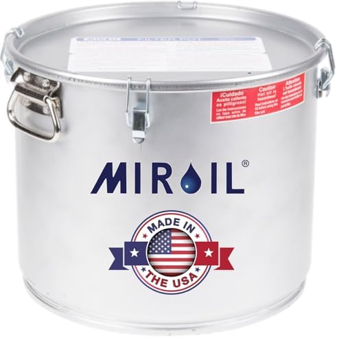 MirOil Oil Grease Bucket & Filter Pot, Silver, Model #40L, 5 Gallon by MirOil