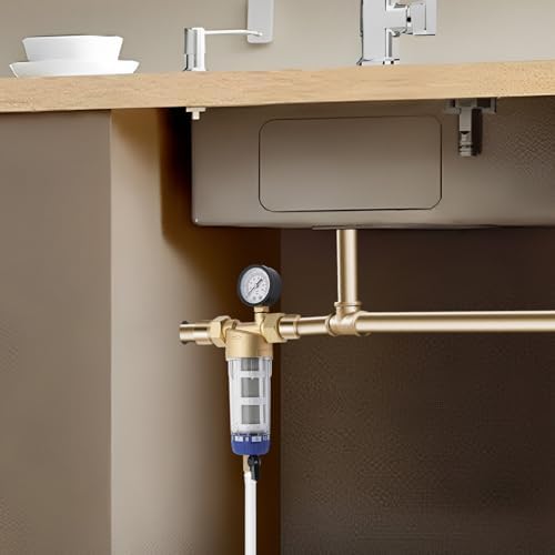 Reusable Whole House Spin Down Sediment Water Filter 40μm Flushable Prefilter Filtration 1.26" MNPT + 3/4" FNPT,Spin Down Filter Pressure Range 1-20Bar/14.5-290.1PSI - Image 4