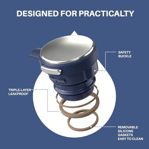 IDEUS Thermal Coffee Carafe 68oz, Beverage Dispenser Navy Blue - Image 4
