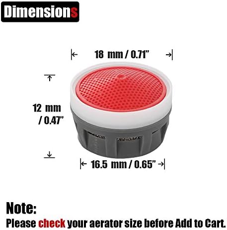 JQK Faucet Aerator, 2.2 GPM Flow Retrictor Insert Faucet Aerators Replacement Parts Bathroom 3 Pack, JR Junior Size, FAJ22-P3 - Image 2