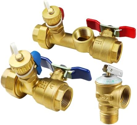 3/4 Inch IPS Isolator Tankless Water Heater Service Isolation Valve Kit by Iococee