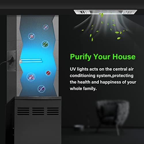 COOSPIDER 9W HVAC UV Light Lamp, Air Purifier for Whole House, UVC Light in Duct for AC Duct with 1 Spare Bulb, 253.7nm Wavelength Ozone Free 110V (CTUV-D9) - Image 3