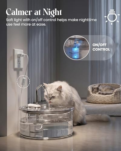 Tomxcute Glass Cat Water Fountain, 108oz Quiet Pet Dispenser for Drinking - Image 3