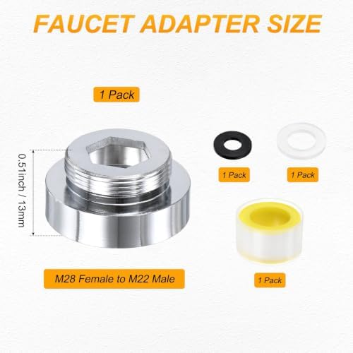 M METERXITY 1-Pack Faucet Adapter, M28 Female to M22 Male, for Kitchen - Image 3