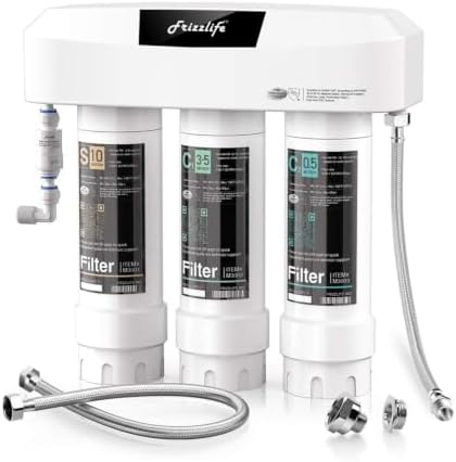 Frizzlife Under Sink Water Filter System, NSF/ANSI 53&42&372 Certified, 8 Layer 0.5 Micron Water Filtration Reduce Chloramine, PFOA/PFOS, Lead, Chlorine, Bad Taste & Odor, Under Counter, SK99-NEW by FRIZZLIFE