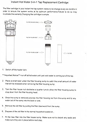 Westbrass F400 Under Sink In-Line Water Filter Unit and Cartridge for Instant Hot or Pure Water Dispenser Faucets - Image 4