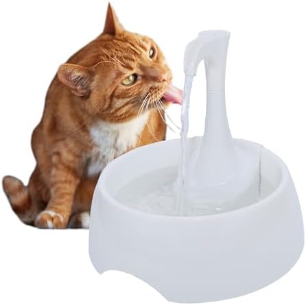 Aqua First Pet Water Fountain - Automatic Drinking Bowl for Cats and Dogs - Light and Portable - Replaceable Filters - Ergonomic Design - 1.2L/42 fl oz - White by HOME