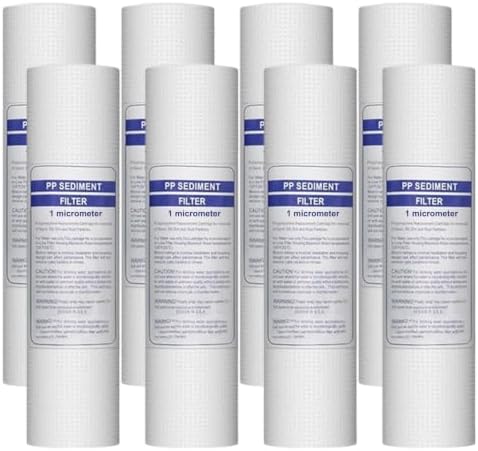8-pack 10x2.4-inch Universal Replacement Sediment Filter Cartridges For Whole-house And Well Water Systems, Compatible With Most 10-inch Filter Housings(1 micrometer) by Unknown
