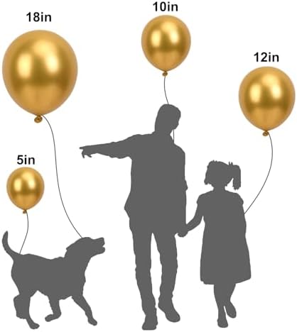 APLANET 150pcs Gold Balloons Different Sizes 18 12 10 5 Inch, Happy New Year Latex Balloons for Gold Themed Birthday Wedding Baby Shower Party, Grad Anniversary Supplies, Arch Kit Decoration - Image 3