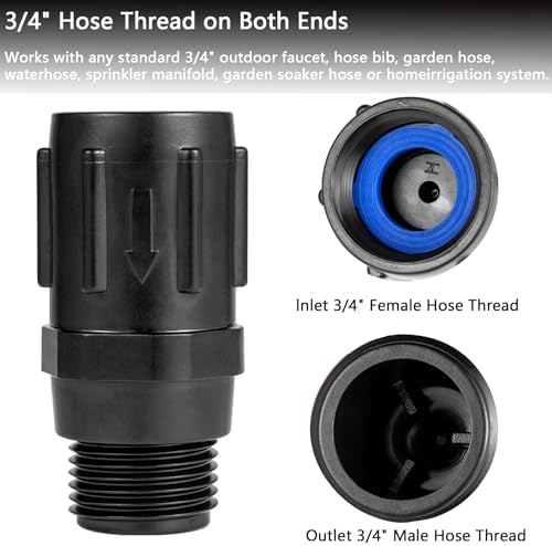 2pcs Garden Hose Pressure Regulator 25 PSI, 3/4" FHT × 3/4“ MHT, Pressure Reducer, Great for Drip Irrigation System Distributing Regulator drip Irrigation Parts emitters for drip line (2 Pack) - Image 4