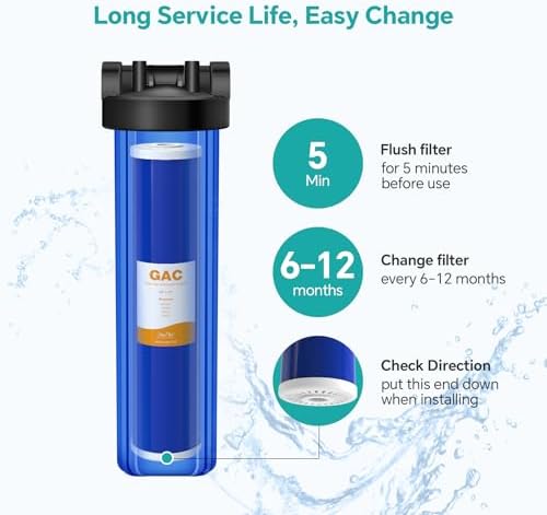 SimPure 5 Micron 20" x 4.5" GAC Granular Carbon Whole House Water Filter - Image 6