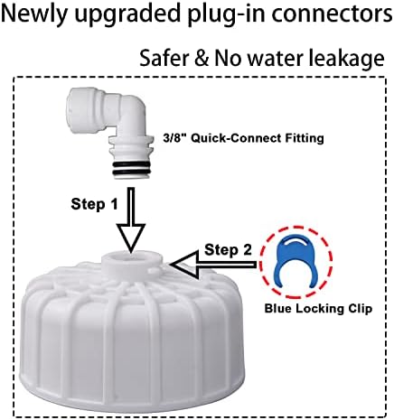 Huining 3012-400GPD Reverse Osmosis Membrane Housing Kit with 3/8 1/4 Quick Connector,Water Pipe,Wrench Whole Set Compatible with Residential Household Water Filtration System - Image 5