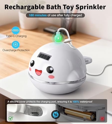 Pircaath Baby Bath Toy Sprinkler with Thermometer, Temp Alarm & Backlit - Image 5