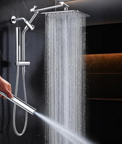 Veken All Metal 10"Luxurious Rain Shower Head with Handheld Spary,Power Jet by Veken