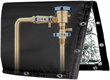 Backflow Preventer Insulated Cover (5F) 6-Layer Fabric Pipe Insulation Cover for Water Well Pump and Sprinkler Valve Winter Freeze Protection UV Coated (30" W X 24" H) by Adamoss